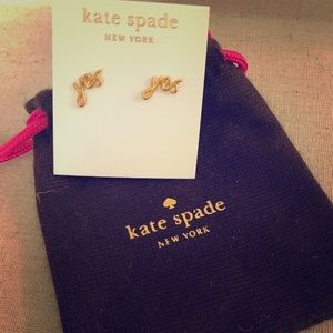 Kate Spade Gold “Yes” earrings